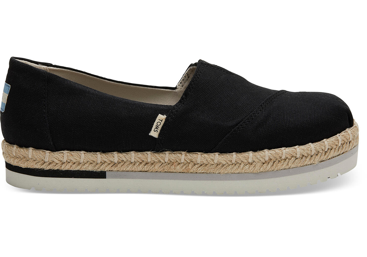 Toms Heritage Canvas - Womens Platform Espadrilles - Black - NZ - 501287DVR